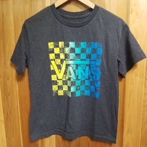 Van's Y LG checkered logo Tshirt